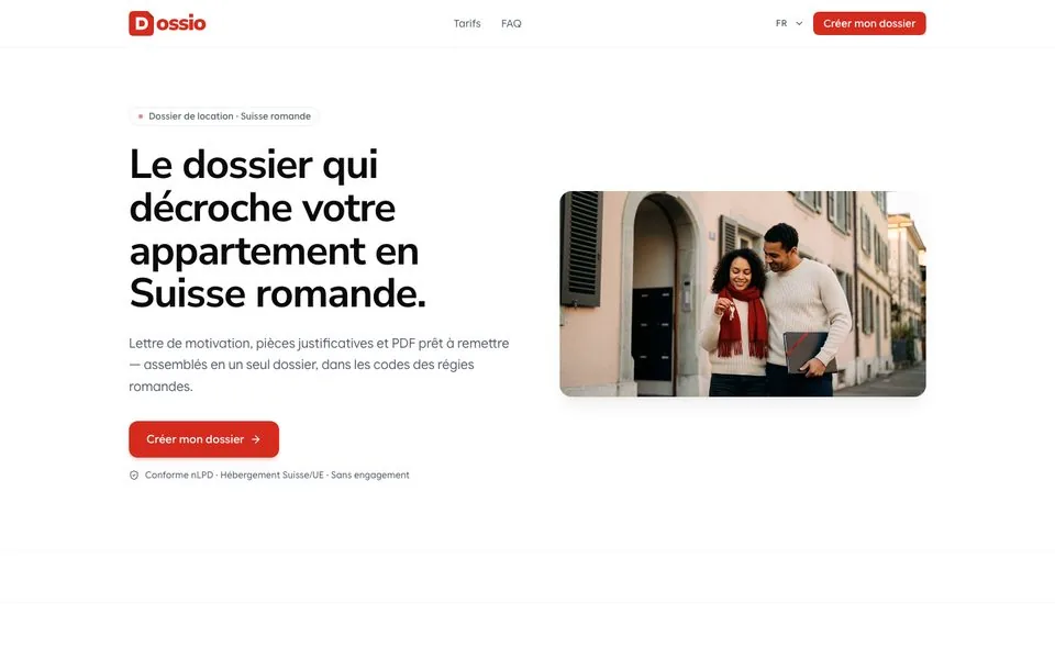Aperçu de l'application Dossio